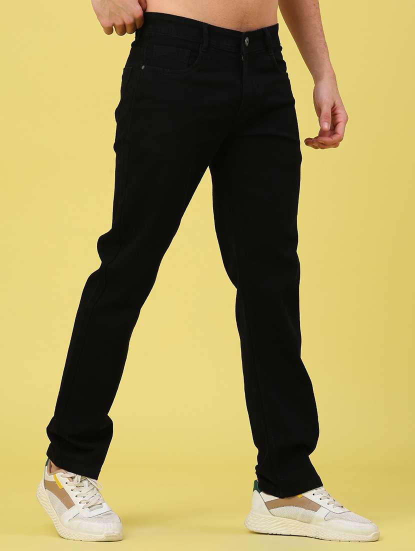 men plain mid rise full length straight fit jeans - 22318764 -  Standard Image - 2