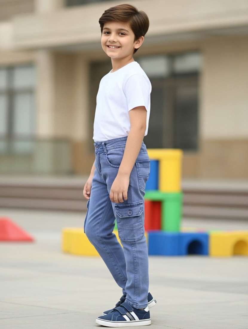 boys solid mid rise cargo - 22318893 -  Standard Image - 2
