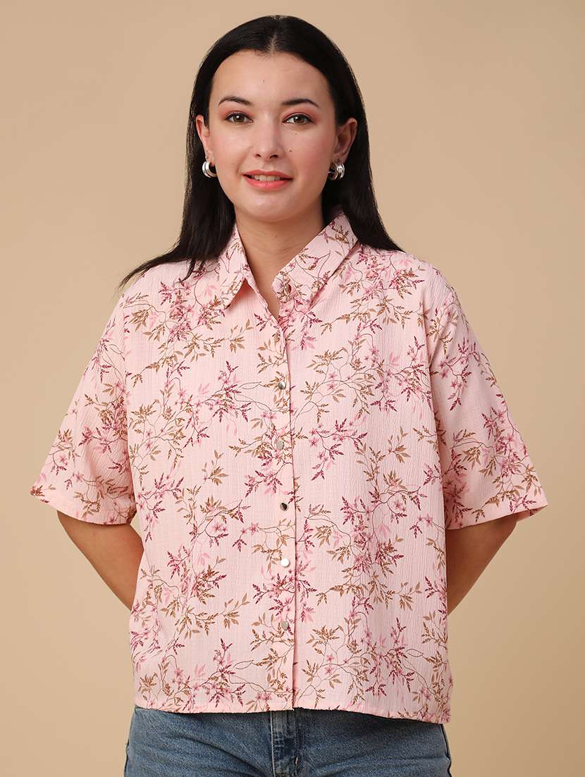 pink polyester regular shirt