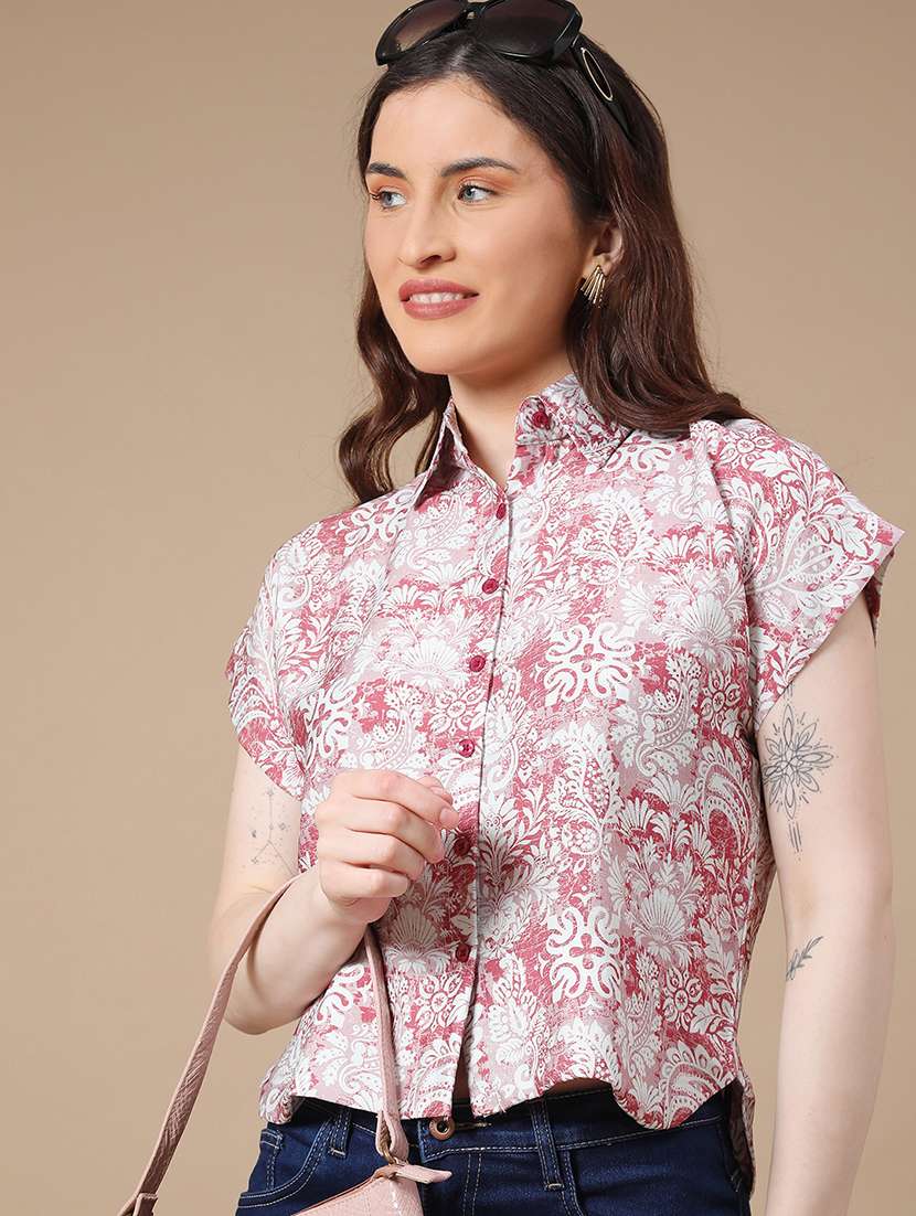 pink polyester regular shirt