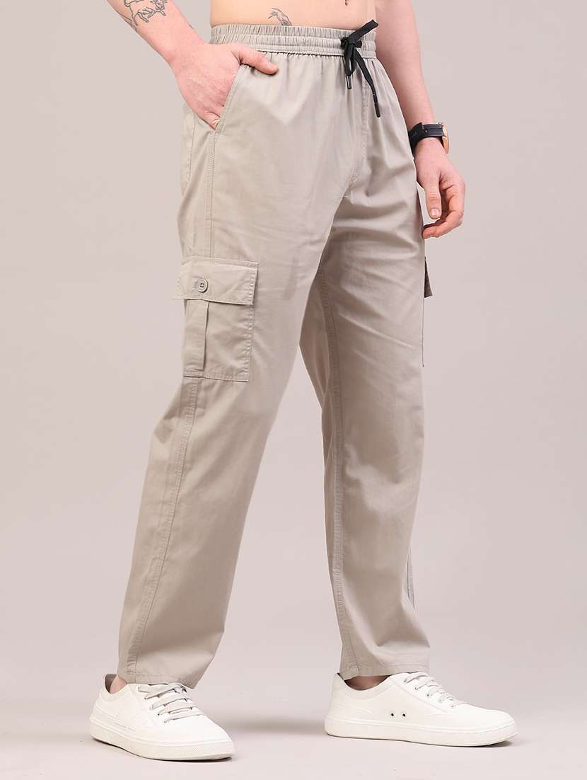 men solid mid rise regular fit cargo  - 22319002 -  Standard Image - 2