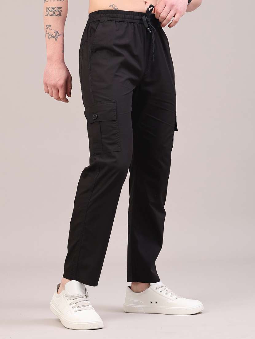 men solid mid rise regular fit cargo  - 22319004 -  Standard Image - 2