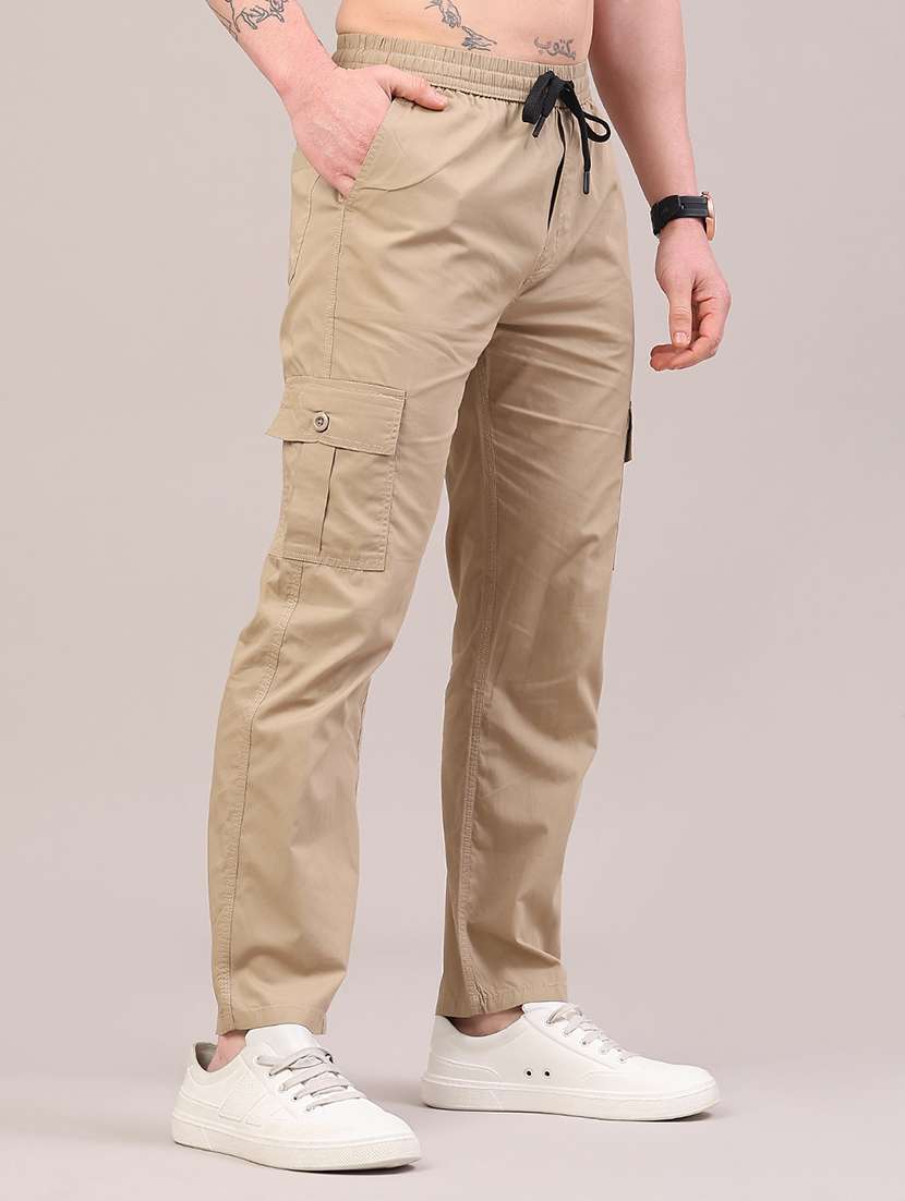 men solid mid rise regular fit cargo  - 22319005 -  Standard Image - 2