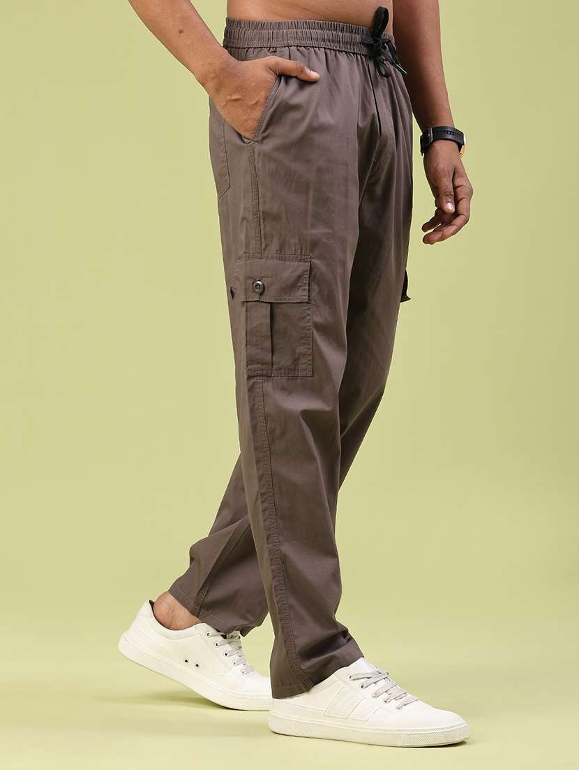 men solid mid rise regular fit cargo  - 22319006 -  Standard Image - 2
