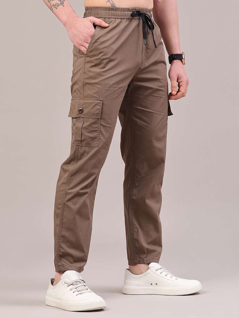 men solid mid rise regular fit cargo  - 22319007 -  Standard Image - 2