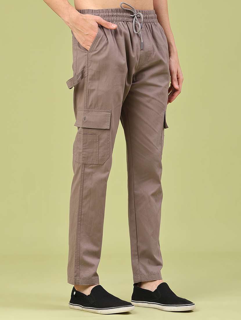 men solid mid rise regular fit cargo  - 22319008 -  Standard Image - 2