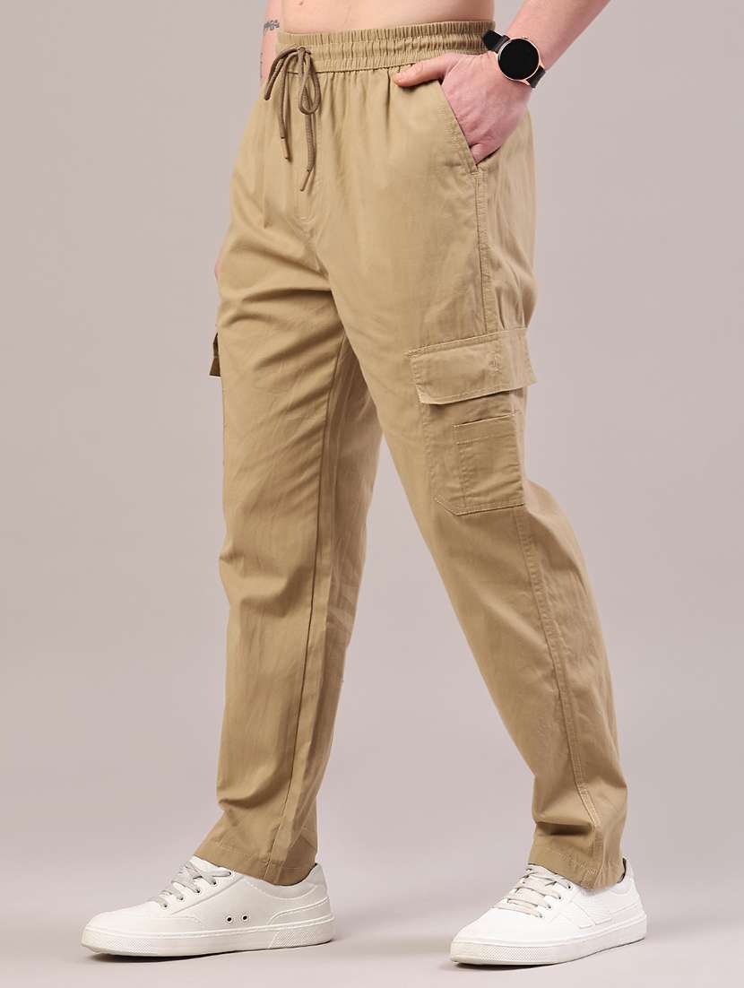 men solid mid rise regular fit cargo  - 22319009 -  Standard Image - 2