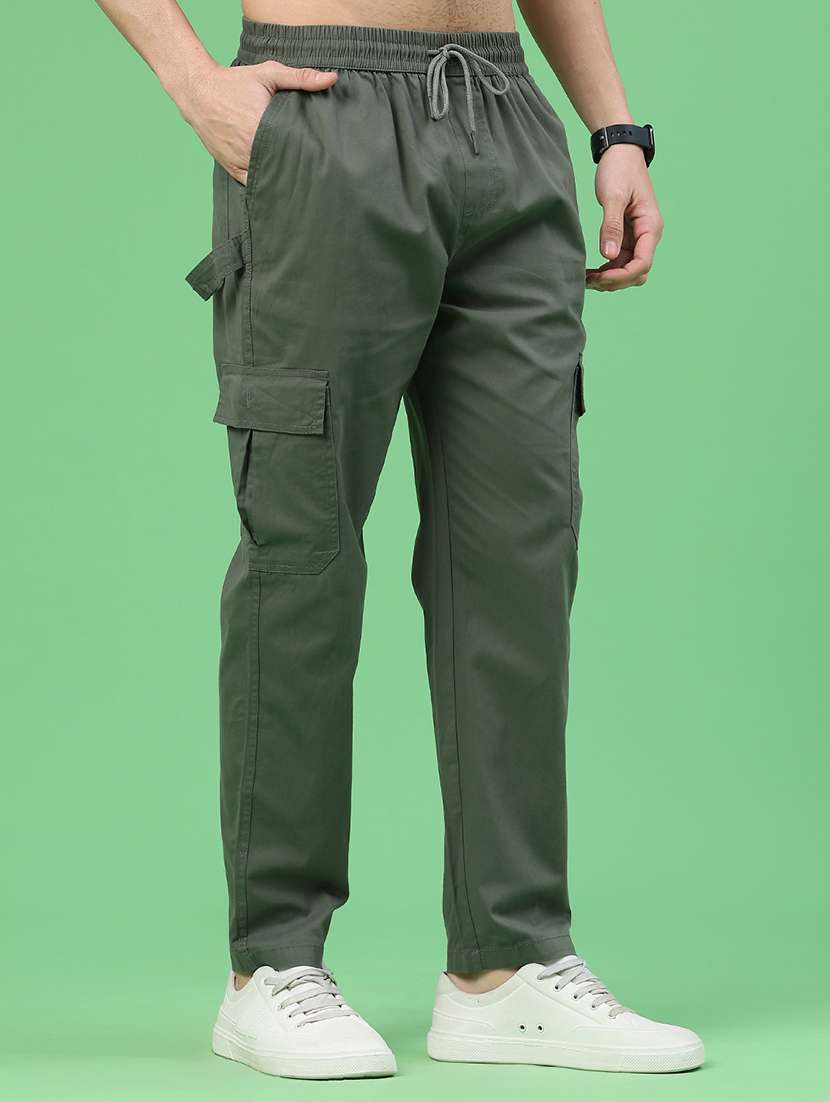 men solid mid rise regular fit cargo  - 22319010 -  Standard Image - 2