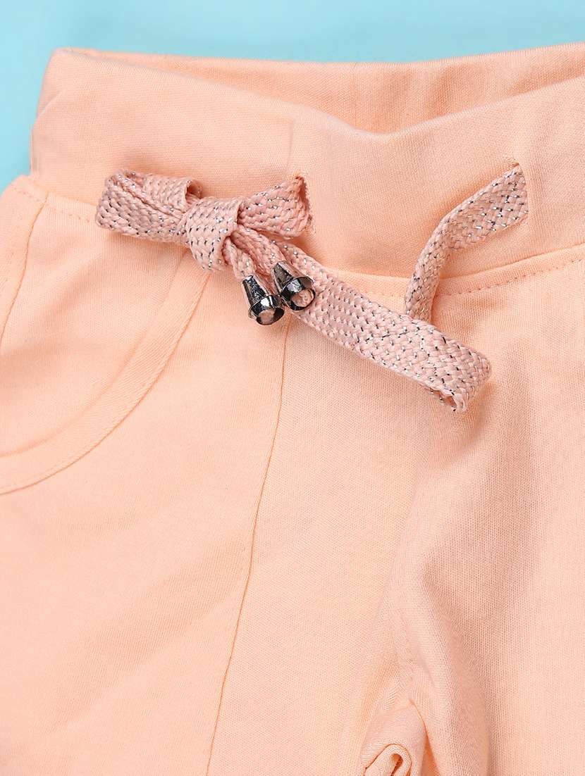 peach cotton three fourths shorts and threefourth - 22319013 -  Standard Image - 2