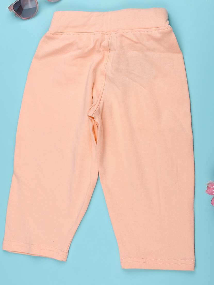 peach cotton three fourths shorts and threefourth - 22319013 -  Standard Image - 2