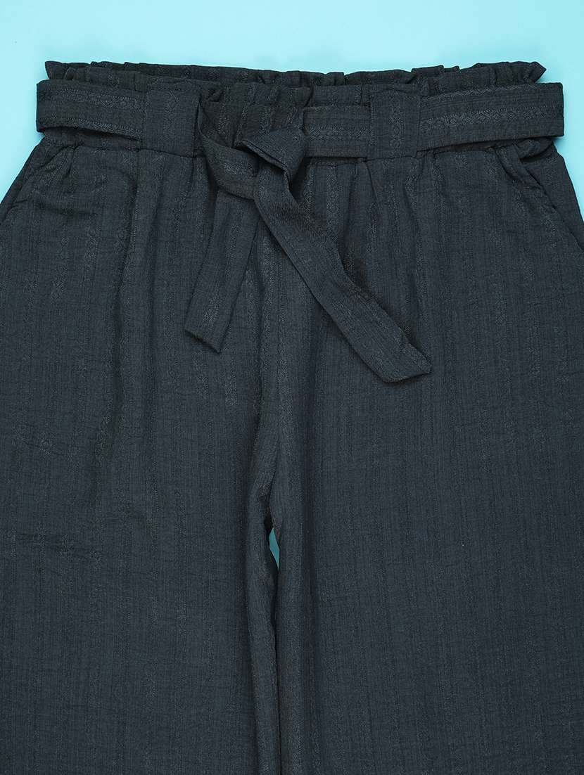 girls solid mid rise straight palazzo - 22319038 -  Standard Image - 2