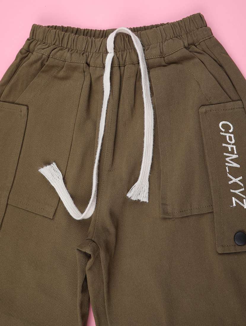 olive poly cotton plain jogger - 22319068 -  Standard Image - 2