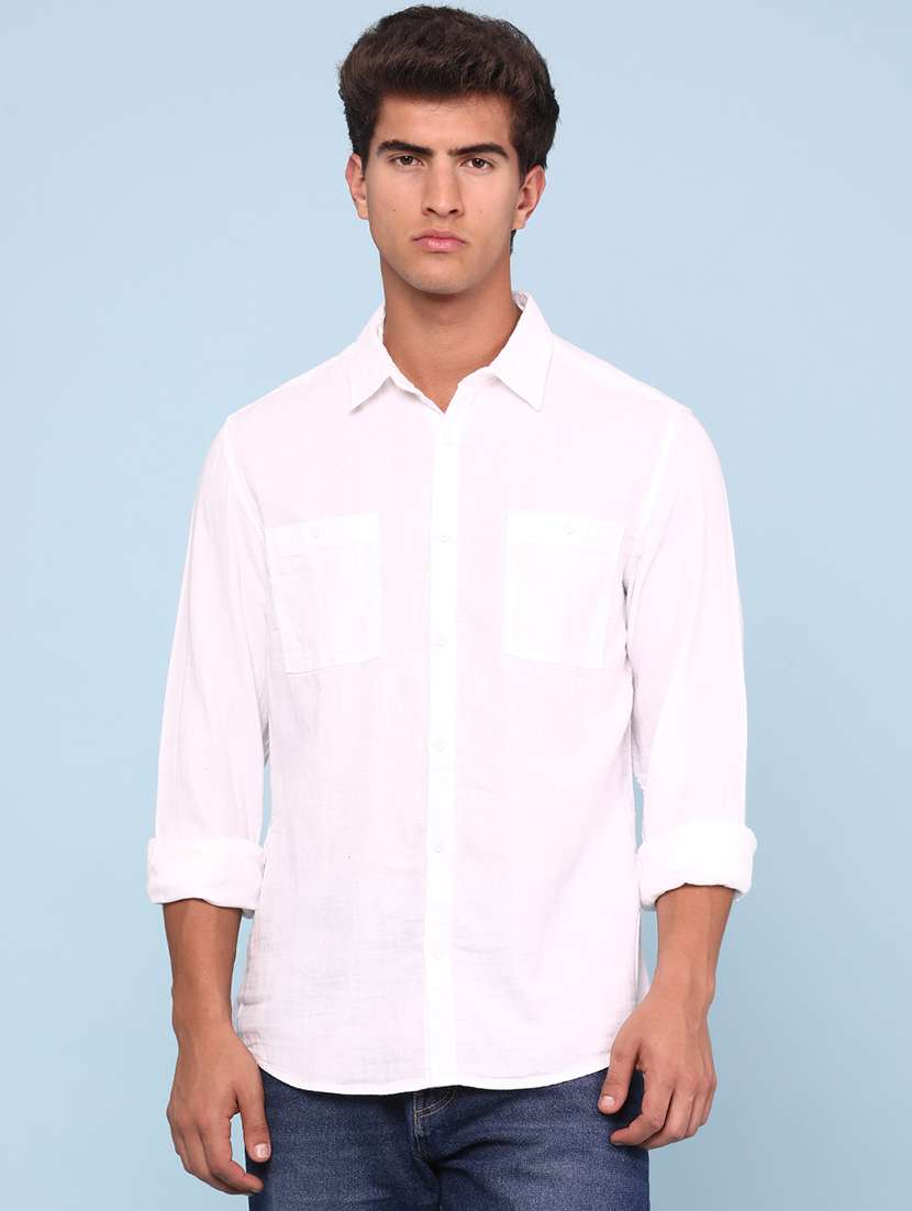 men solid long sleeves casual shirt - 22319150 -  Standard Image - 2