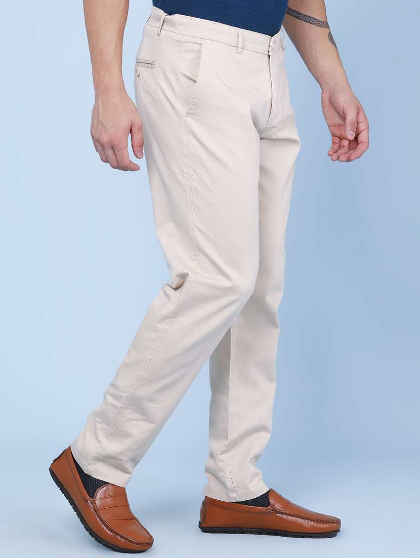 Men Solid Mid Rise Regular Fit Chinos - 22319158 -  Standard Image - 2