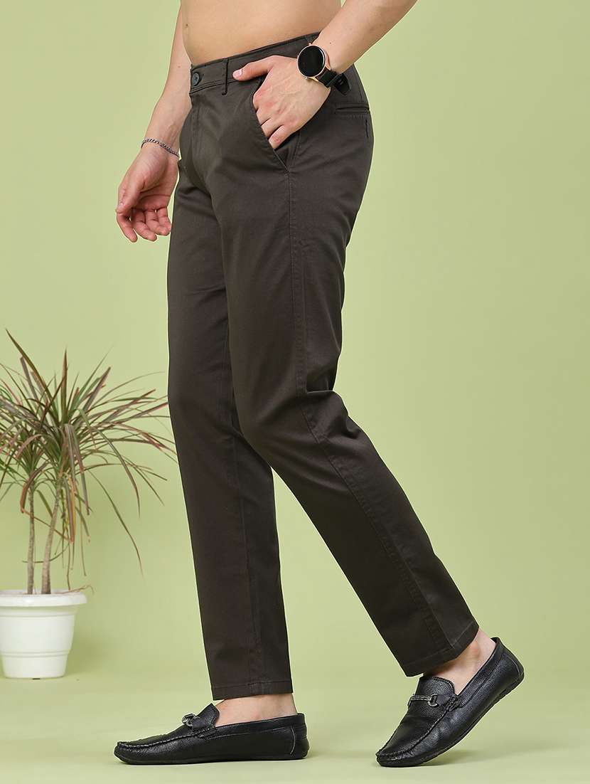 men solid mid rise chinos casual trouser - 22319161 -  Standard Image - 2
