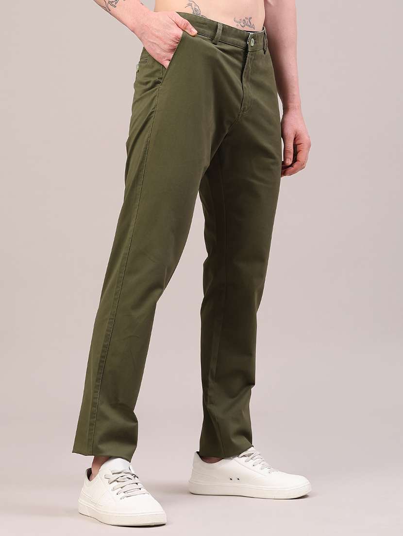 men solid mid rise chinos casual trouser - 22319163 -  Standard Image - 2