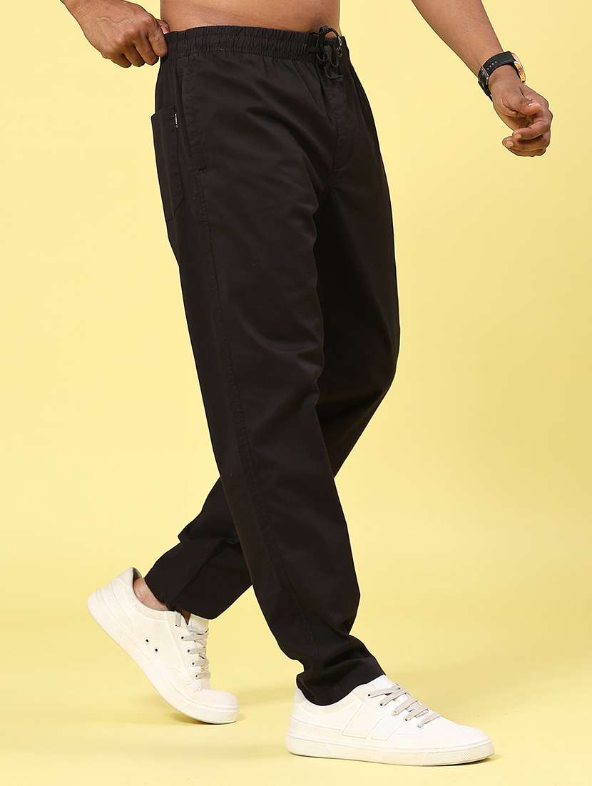 Black Cotton Chinos Casual Trousers - 22319175 -  Standard Image - 2
