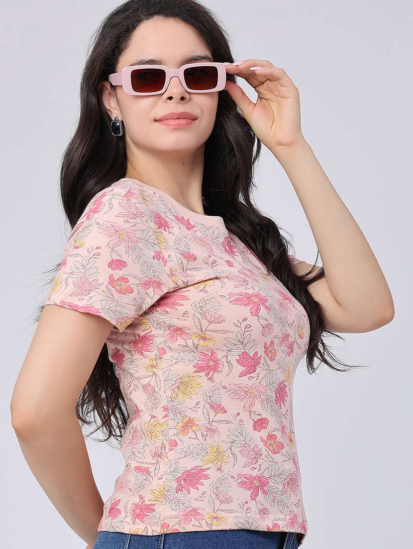 women printed round neck t-shirt - 22319218 -  Standard Image - 2