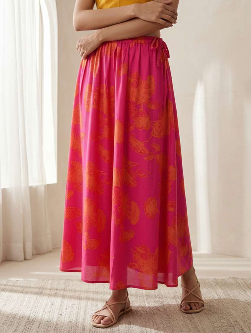 Women Printed Mid Rise Flared Maxi Skirt - 22319230 -  Standard Image - 2