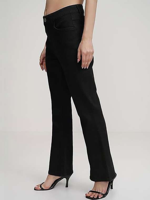 women plain high rise bootcut jeans - 22319245 -  Standard Image - 2