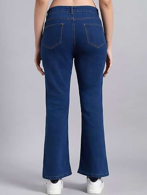 women solid mid rise bootcut jeans - 22319249 -  Standard Image - 2