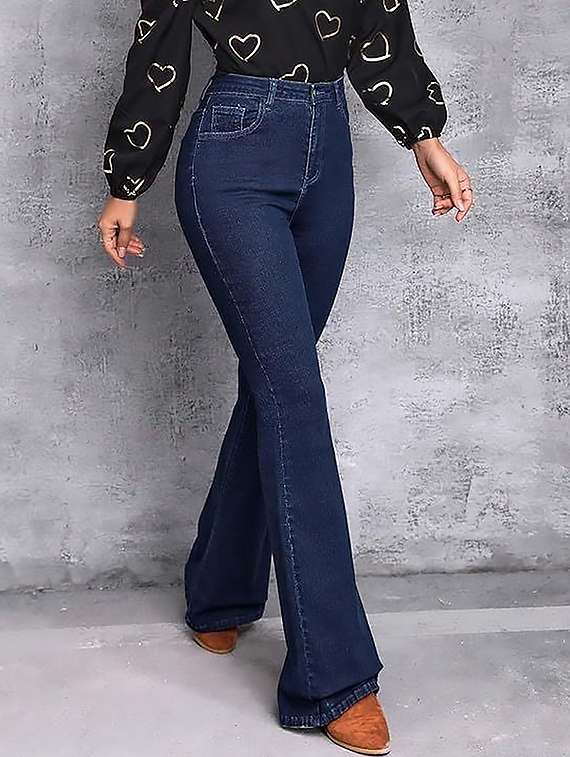 Women Plain High Rise Bootcut Jeans - 22319258 -  Standard Image - 2