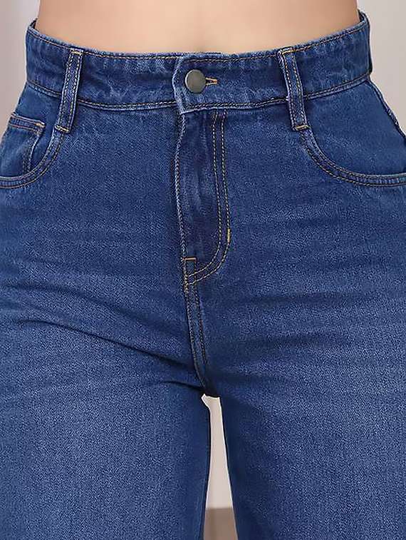 women washed high rise wide leg jeans - 22319274 -  Standard Image - 2