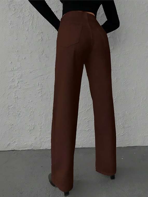 women plain high rise wide leg jeans - 22319333 -  Standard Image - 2
