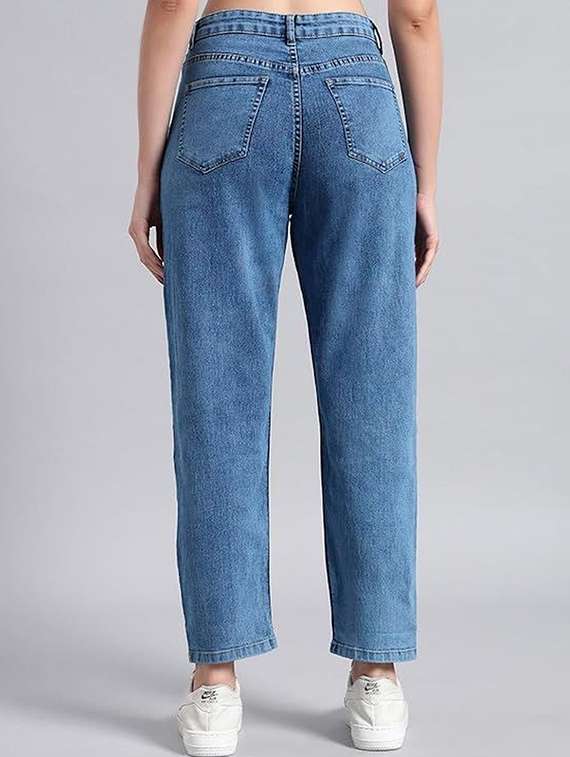 women solid high rise boyfriend fit jean - 22319344 -  Standard Image - 2