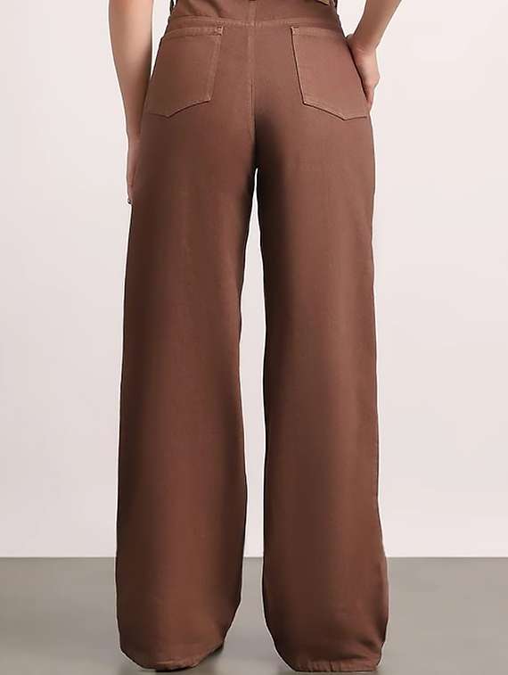 women plain high rise wide leg jeans - 22319426 -  Standard Image - 2