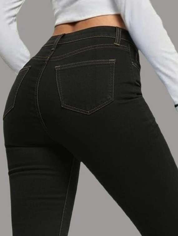 women solid high rise bootcut jean - 22319523 -  Standard Image - 2