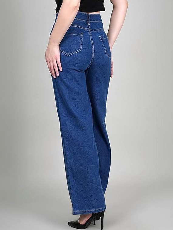 women solid high rise straight jean - 22319531 -  Standard Image - 2