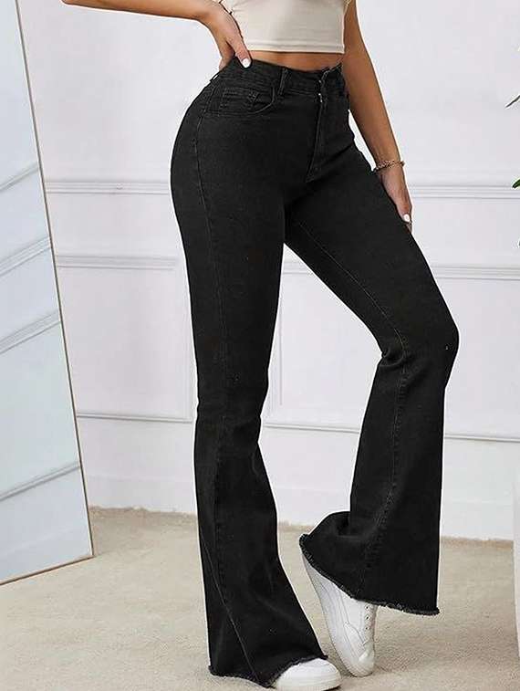 women solid high rise bootcut jean - 22319533 -  Standard Image - 2