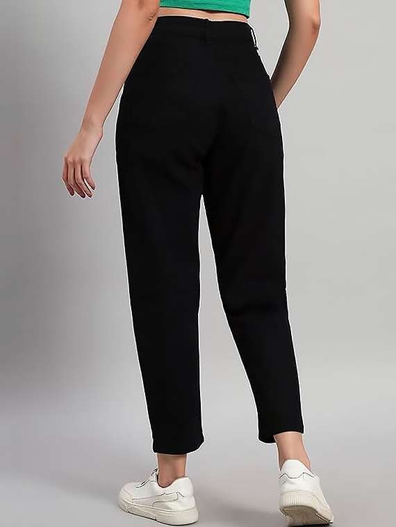 Women Solid High Rise Boyfriend Fit Jean - 22319536 -  Standard Image - 2