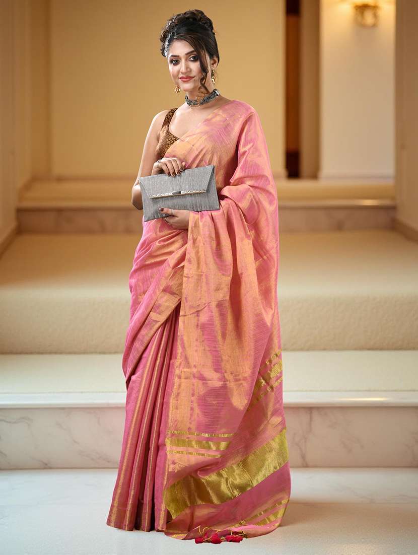 women solid plain saree with blouse