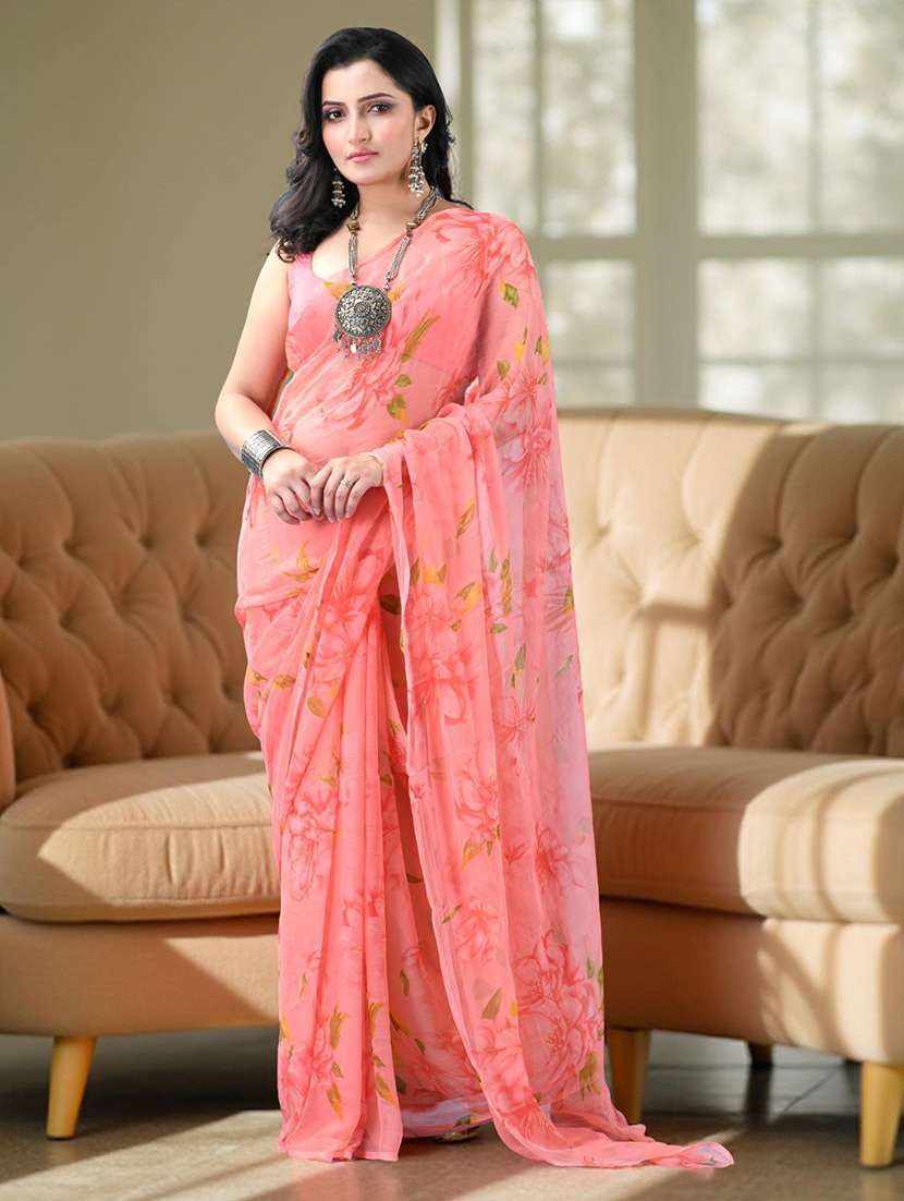 women floral printed saree