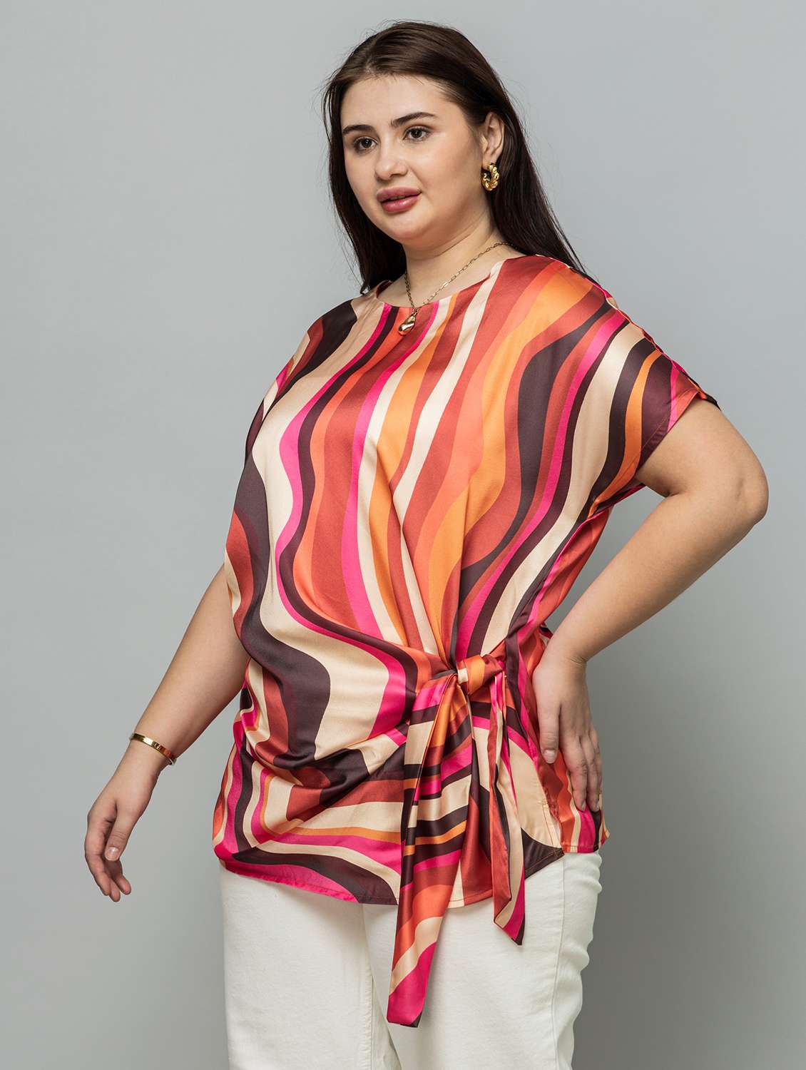 women plus size printed short sleeve top - 22319656 -  Standard Image - 2
