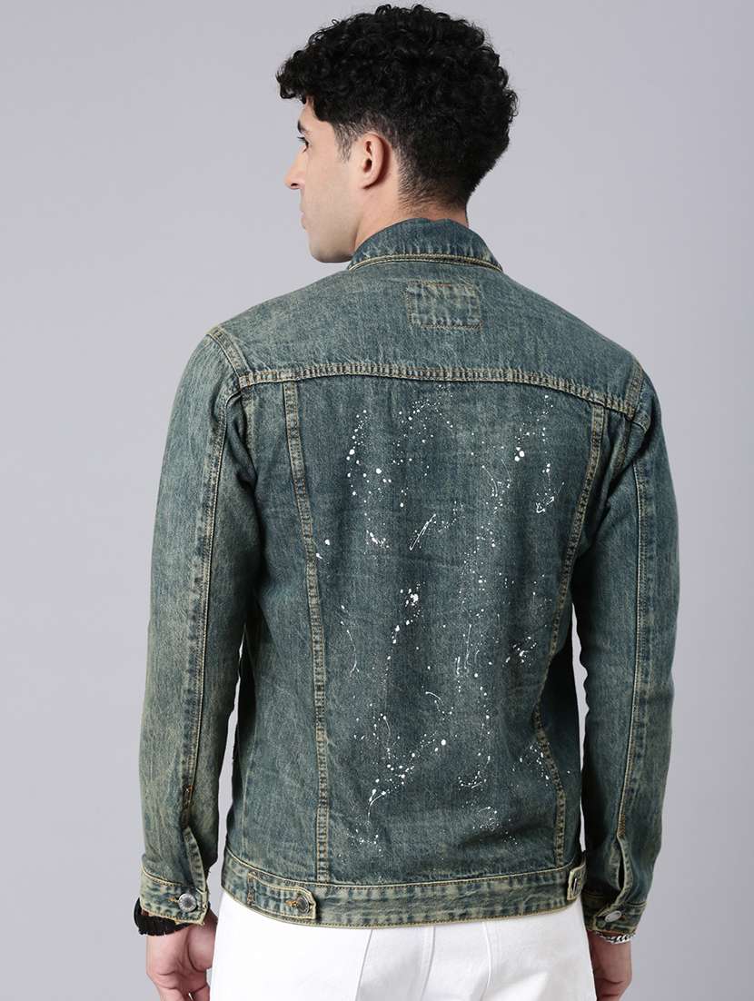 men washed long sleeve denim jacket - 22319745 -  Standard Image - 2