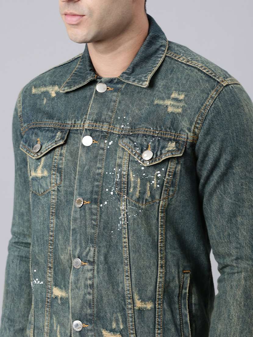 men washed long sleeve denim jacket - 22319745 -  Standard Image - 7