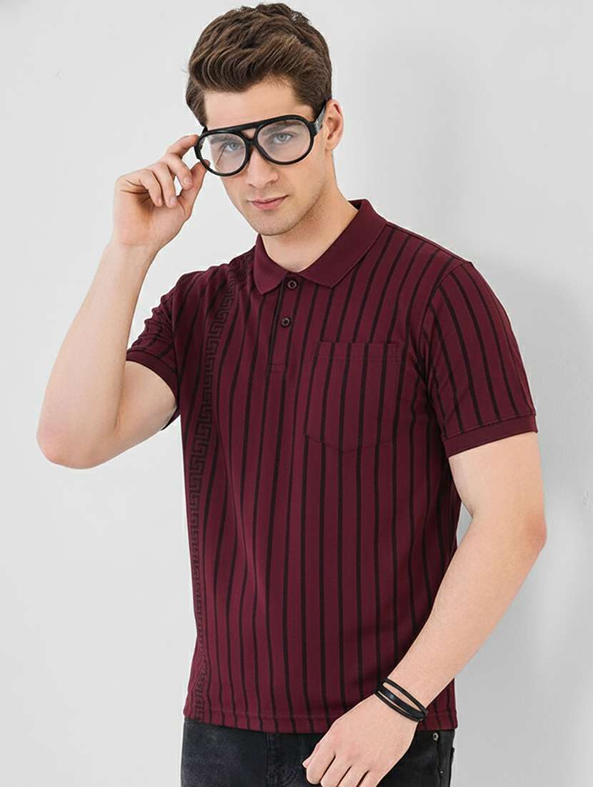 men striped short sleeve regular fit polo t-shirt - 22319858 -  Standard Image - 2