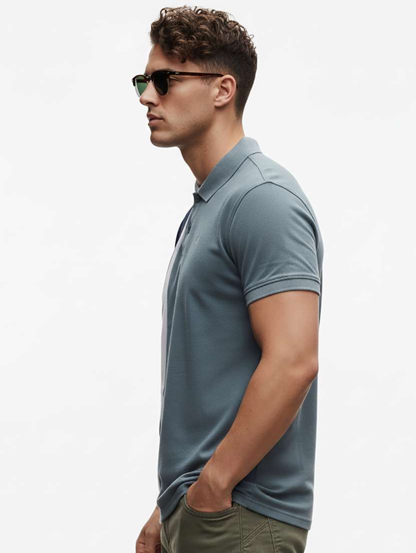 men color block short sleeve regular fit polo t-shirt - 22319866 -  Standard Image - 2