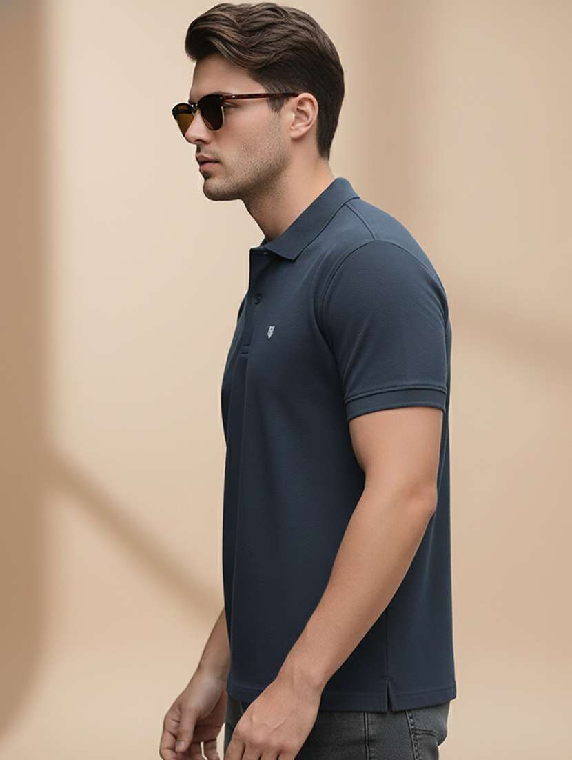 men solid short sleeve regular fit polo t-shirt - 22319890 -  Standard Image - 2