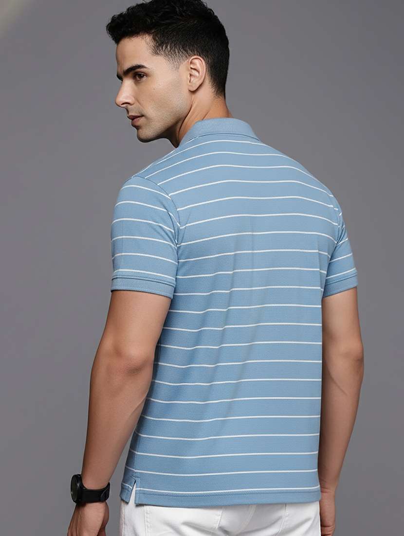men striped short sleeve regular fit polo t-shirt - 22319971 -  Standard Image - 2