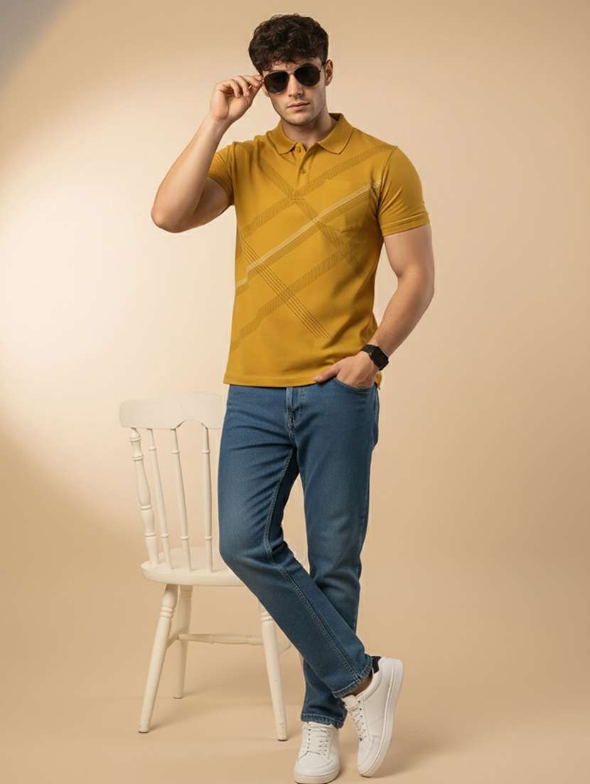 men printed short sleeve regular fit polo t-shirt - 22320003 -  Standard Image - 2