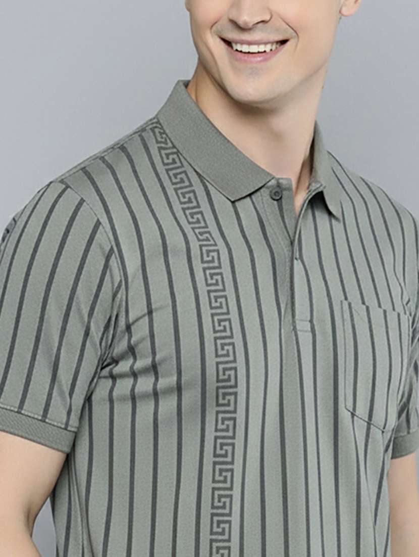 men striped short sleeve regular fit polo t-shirt - 22320007 -  Standard Image - 2