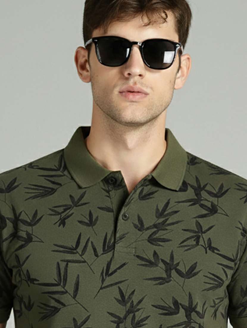 men printed short sleeve regular fit polo t-shirt - 22320039 -  Standard Image - 2