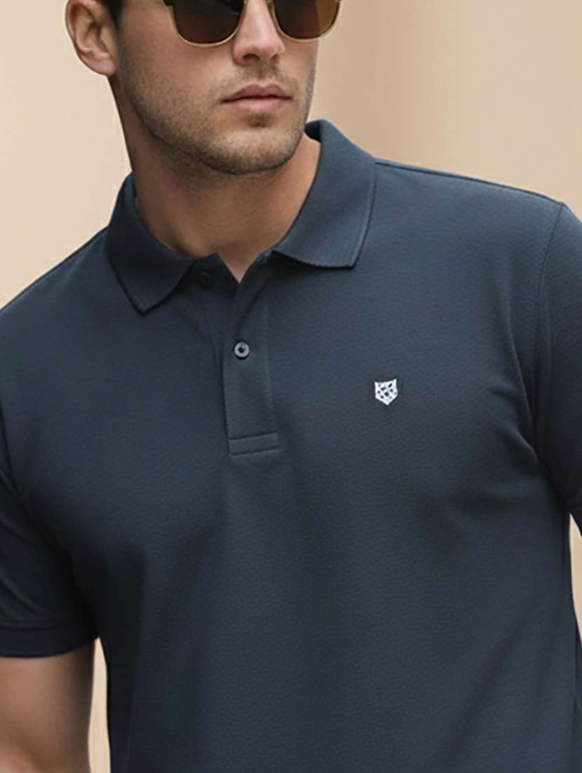 men solid short sleeve regular fit polo t-shirt - 22320043 -  Standard Image - 2