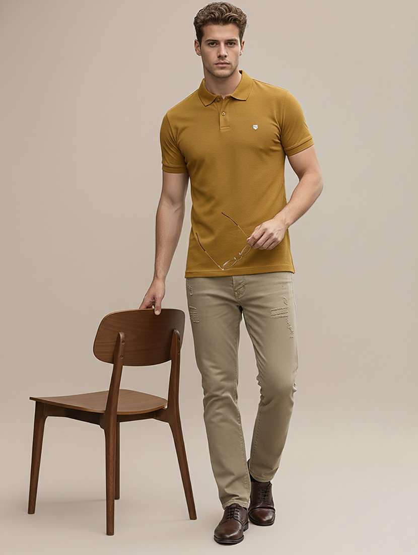 men solid short sleeve regular fit polo t-shirt - 22320058 -  Standard Image - 2