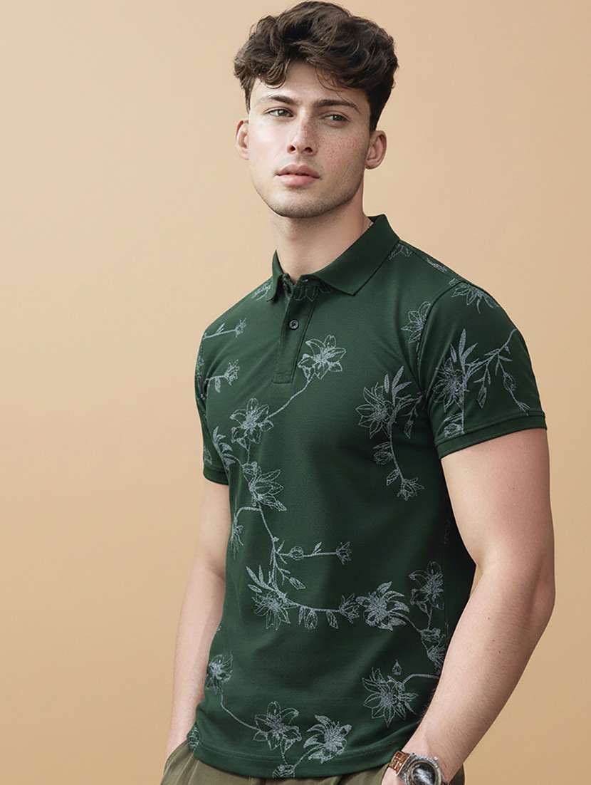 men printed short sleeve regular fit polo t-shirt - 22320059 -  Standard Image - 2
