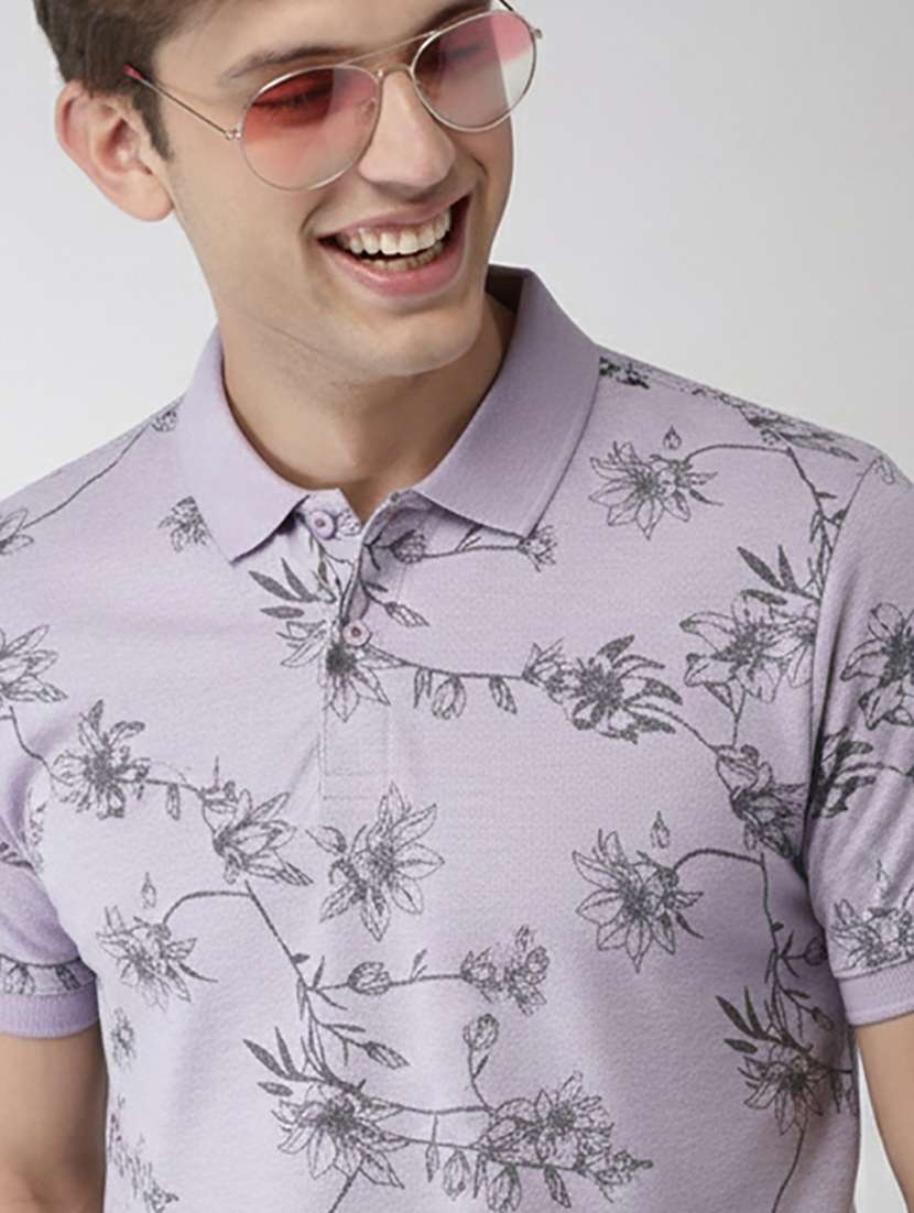 men printed short sleeve regular fit polo t-shirt - 22320086 -  Standard Image - 2
